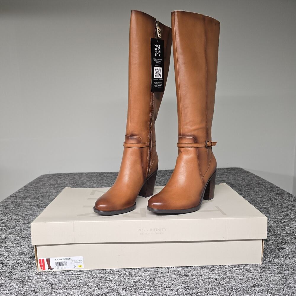 Naturalizer Kalina Knee High Riding Leather Boots Women 9 M-NC Cider Spice NIB